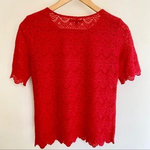 Broadway & Broome Red Lace Top